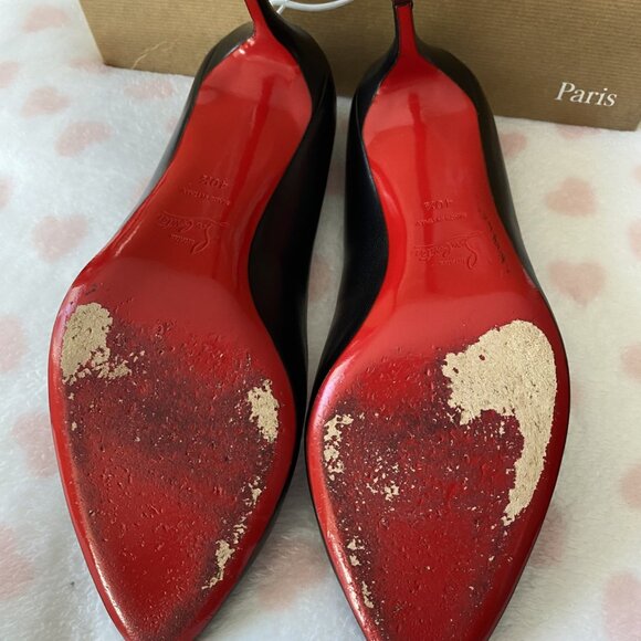Christian Louboutin size 40.5 women's black pumps red bottom with box - Picture 9 of 11